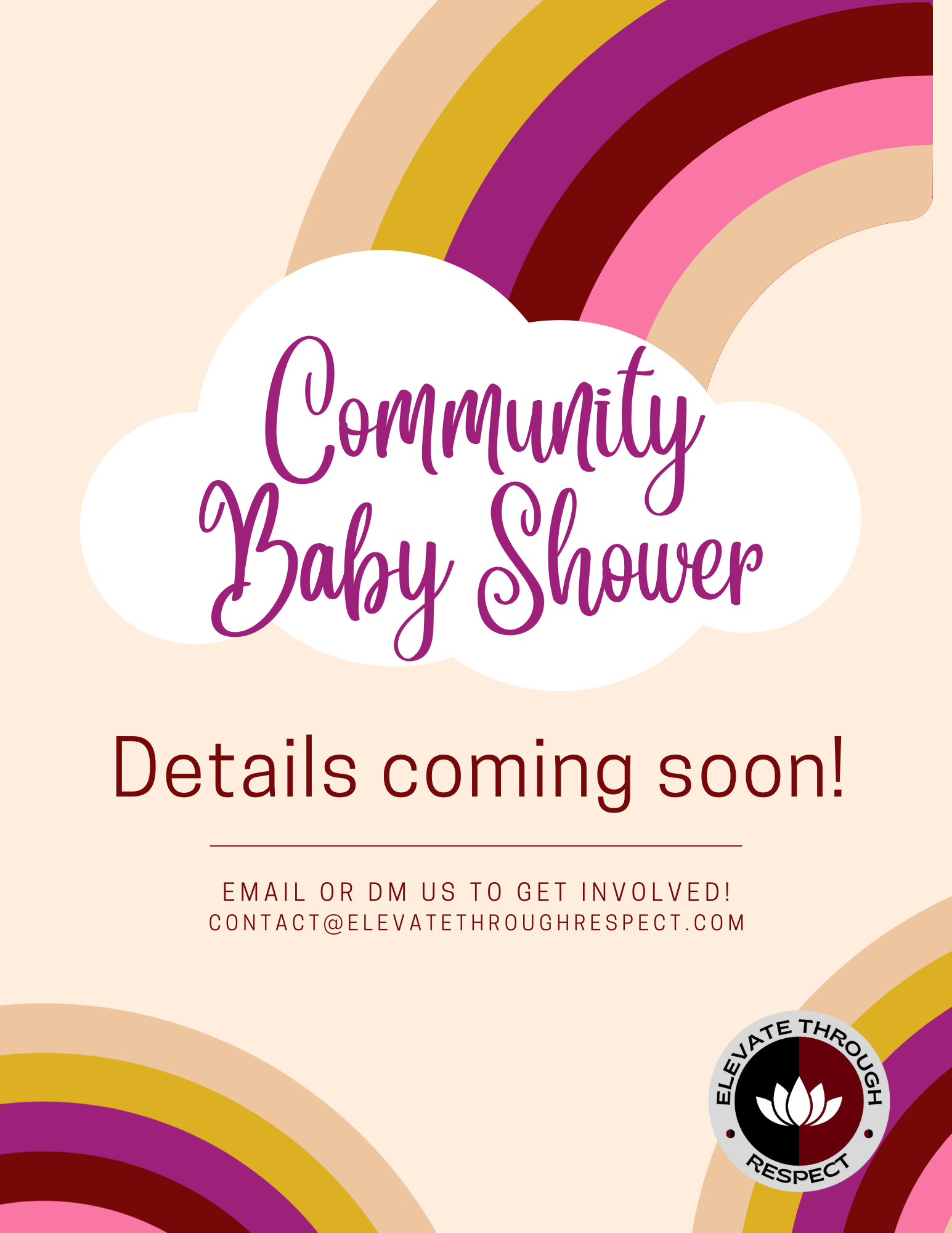 Colorful Playful Illustrated Rainbow Baby Shower Flyer